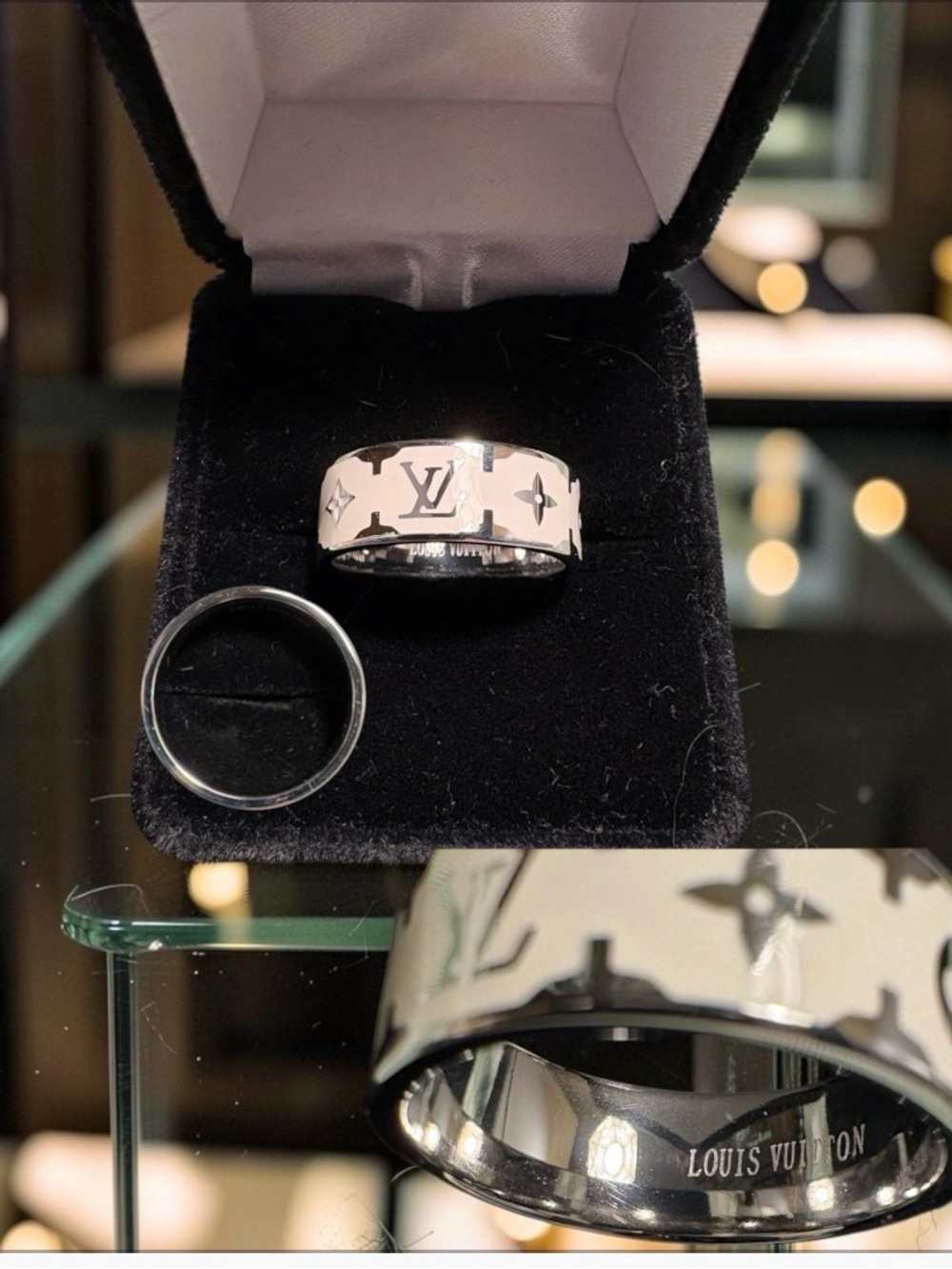 SALE Stainless Steel White/Silver Tone Band Ring - Picture 2 of 2